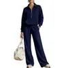 Outono 2026 Novo Cruzamento Europeu e Americano Roupas Femininas Casuais Estilo Preguiçoso Cor Sólida Conjunto Versátil para o Dia a Dia
