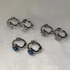 Aretes de Aro con Zirconias de Estrella de Moda para Orejas Perforadas, Aretes Pequeños de Aro con Diseño Único, Minipernos Lindos para Orejas, Aretes de Instagram