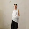 Camisola sin mangas suelta y versátil de lino para mujer, para el verano 2025, 95% Lino