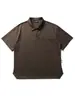 Camisa Polo Retro de Manga Curta com Lapela de Bolso Estilo Japonês Nanxia para Homens, Top Versátil Casual Fresco e Solto para Casais