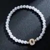Pulsera Elástica para Mujer Nueva Moda Elegante de Primavera con Perlas de Imitación y Zirconia con Letras