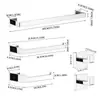 Rack de Armazenamento de Banheiro Popular Transfronteiriço em Aço Inoxidável Conjunto de Cinco Peças Suporte para Toalhas e Papel Higiênico Gancho Conjunto de Racks de Armazenamento Quadrados