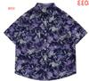 Camisa de manga corta estilo Hong Kong de verano para hombre y mujer, holgada, fina, hawaiana, con estampado floral de playa, de media manga.