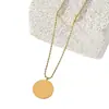 Nuevo Colgante de Acero de Titanio de Moda Más Vendido Cadena Retorcida Collar de Acero Inoxidable Joyería Redonda Collar de Gama Alta para Mujer