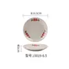 Prato de Melamina Retro Nostálgico Esmalte Imitação Prato Redondo Estilo Antigo Utensílios para Fondue Prato Azul e Branco com Palavra Feliz Prato de Sopa Tigela Grande para Sopa
