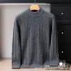 100% cachemir puro|Suéter grueso de punto trenzado de 7 puntos para hombre, suéter básico de lujo ligero, irradia un estilo lujoso y cálido