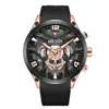 Megel Nuevo Reloj para Hombre Multifunción Cronógrafo Tres Ojos Seis Manecillas Correa de Silicona Transfronterizo Reloj de Cuarzo al por Mayor 2222