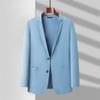 Traje de verano para hombre, ligero, de seda helada, informal, de negocios, resistente al sol, de alta calidad, ajustado, formal