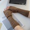Nuevos Guantes de Lana Transfronterizos de Otoño e Invierno para Hombre y Mujer de Largo Medio con Manga Falsa Tejidos Cálidos de Medio Dedo con Dedo Descubierto Cubrebrazos