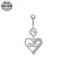 Gaibei Anillo de Ombligo de Acero Inoxidable Transfronterizo Europeo y Americano Colgante con Forma de Corazón Anillo de Ombligo Forma de Mariposa Joyería Corporal para Perforación Clavo de Ombligo