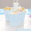 Festa de Aniversário Infantil Suprimentos Suporte de Bolo Descartável Chapéu de Aniversário Copo de Papel Prato de Papel Toalha Ponto Azul 12 Pessoas