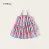 Envío Gratis Huzhou Zhili Ropa Infantil Falda para Niñas con Estampado de Corazón Vestido de Tirantes para Niños Vestido a Cuadros de Verano para Bebé
