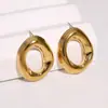Pendientes geométricos minimalistas de alta gama transfronterizos, acero inoxidable, impermeables, no se decoloran, pendientes circulares de nicho de acero de titanio para mujer