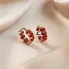 Brincos de Luxo Leve Coloridos com Zircônia de Alta Qualidade para Mulheres, Simples e Versáteis, Design de Nicho, Brincos Modernos e Ecológicos