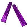 Luvas Femininas Extralongas de Couro Envernizado Sexy Elásticas 50cm Transfronteiriças Fantasia de Ópera Cosplay Luvas Escuras