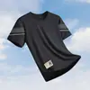 [Mangas Cortas de Seda de Hielo] Nuevo Estilo de Verano Holgado Cuello Redondo Mangas Cortas de Seda de Hielo Secado Rápido y Transpirable Camiseta Fina Fresca para Hombre