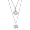 Collar de copo de nieve superbrillante con microincrustaciones de circonitas de alta gama, ligero y lujoso, estilo coreano para mujer, nuevo collar de flor de hielo de doble capa.