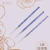 Conjunto de Três Canetas Liner para Nail Art com Cabos Roxos com Glitter, Canetas de Pintura, Canetas de Pontilhismo, Canetas de Flor, Ferramentas para Nail Art, Canetas de Desenho de Linhas