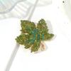Broche Exquisito, Broche de Hoja de Arce Roja, Lleno de Diamantes, Ramillete de Hoja, Ropa Exterior de Otoño e Invierno, Suéter, Accesorios, Venta al por Mayor para Mujeres