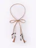 Nova corda de cintura trançada à mão decoração de saia Hanfu face de cavalo cinto fino feminino acessórios de borla étnica atacado