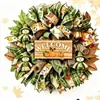 Letrero de Puerta con Corona de Madera Popular Transfronteriza de Otoño, Ardilla, Calabaza, Hoja de Arce Estilo Americano Colgante de Puerta de Cosecha, Decoración de Acción de Gracias