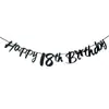 Banner de Cumpleaños Brillante con Números y Letras, Banner Redondo de Lentejuelas, Banner Cosido, Banner Cosido de Estrella de Cinco Puntas, Banner Triangular