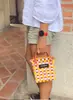 Ins Celebridade da Internet Tailândia Chiang Mai Férias Lazer Bolsa Artesanal Rattan Tecido Bolsa Feminina Cesta de Vegetais Bolsa de Mão
