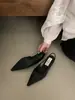 Sandálias elegantes de bico fino estilo francês, sapatos de fada, novos sapatos de salto alto de bico fino para noite primavera-verão para senhoras