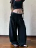 Pantalones casuales de rayas de doble cintura de alta gama estilo americano vintage para hombres y mujeres, con caída suelta y estilizante y cordón, pantalones de longitud hasta el suelo