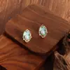 Pendientes de Perla Versátiles Estilo Pintura al Óleo Vintage Florales de Moda con Esmalte Pintado Pendientes de Diseño Dulce de Nicho para Mujer