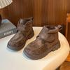 Botines Cortos para Niña Otoño e Invierno Nuevo Estilo Botas para Niños Botas de Trabajo de Moda para Niña Botines de Suela Gruesa Botas para Niños de Cuero Plus