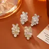 Populares Aretes de Flor con Circonita Brillante, de Alta Gama, Modernos, Exquisitos y Versátiles, Chapados en Cobre Oro Real, Joyería Estilo Celebridad de Internet