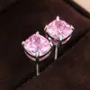 Aretes de Tachuela de Cuatro Garras Temu de Venta Caliente Transfronterizos Europeos y Americanos, Aretes Minimalistas para Mujer, Aretes Versátiles de Zirconia, Mayoreo