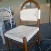 Silla de Comedor Vivian de Mediados de Siglo Francés Tejido de Cuerda Silla de Madera Maciza Silla Vintage para Sala de Estar Hogar Respaldo Tejido Silla Informal para Tocador