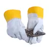 Luvas de palma cheia de borracha amarela natural classe AB luvas curtas de soldagem de couro luvas de trabalho de proteção de isolamento térmico