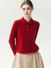 Estilo retro e intelectual~ Suéter polo de punto 100% cachemir puro para mujer para otoño e invierno, con un cuello suave y elegante y un suéter base cómodo y versátil