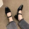 Zapatos Mary Jane de fragancia pequeña estilo francés para mujer 2024 primavera y otoño nuevo estilo con falda de temperamento zapatos de vestir de tacón bajo zapatos tipo pala