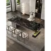 Mesa de centro de lujo ligero, juego de mesa y silla para recepción de oficina, soporte de té moderno, uso en sala de estar y hogar, mesa de centro de mármol