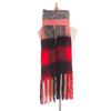 Comercio Exterior Europeo y Americano Invierno Nuevo Estilo Bufanda de Punto Grueso Oversize a Cuadros para Mujer, Chal Grueso Flecado de Falso Mohair