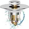 Tapón de Desagüe para Lavabo, Dispensador de Agua para Lavabo Tipo Pulsador, Filtro de Núcleo Pop-Up, Dispositivo Anti-Olores