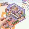 Adesivos de Paisagismo Desenho Animado, Vários Mundo em Miniatura Cabana 3D Xiaohongshu Descompressão Cena DIY Adesivos de Caderno Atacado Pet