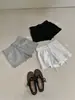WGWE2026 Estilo Coreano de Principios de Otoño Chica Popular Estilo Deportivo Versátil Holgado Adelgazante Cintura Alta Cordón Pantalones Cortos Casuales W10455