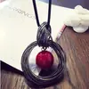 Cadena de suéter redonda con cristal azul de moda estilo coreano para mujer, larga, nueva, otoño e invierno, versátil, collar, colgante de joyería de cristal de alta gama