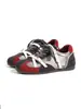 Sapatos femininos color block retrô, novo modelo outono 2026, tênis de treino alemão com tira dupla, sapatos esportivos casuais de sola macia para mulheres