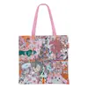 Bolso con Estampado de Pintura de Animales Nuevo Bolso Tote de Arte Coreano Cifrado Algodón Fino para Niños Bolso de Material Hecho a Mano Pintado a Mano