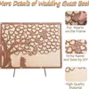 Livro de Visitas Modelo Novo Transfronteiriço Livro de Assinaturas de Convidados de Casamento Quadro de Mensagens Artesanato de Madeira Comemorativo Criativo em Forma de Coração