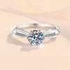 Nuevo Anillo de Corona de Mariposa de Cristal Moissanita Moda Sensación de Alta Gama Anillo Chapado en Oro Blanco Anillo de Plata de Ley s925