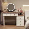 Mesa de toucador de madeira maciça armário de armazenamento para apartamento pequeno mesa de maquiagem de noz estilo creme moderno simples para quarto