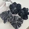 Lazo de Puntos Grises para el Cabello para Mujer 2024 Nuevo Estilo Serie Gris Scrunchie Cuerda Elegante para Cola de Caballo Baja