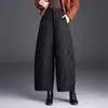 Pantalones curvos de pierna ancha de estilo chino de moda para mujer, nueva colección otoño/invierno 2026, de cintura alta, adelgazantes, de pierna ancha, elegantes y adecuados para el trabajo, de largo cropped